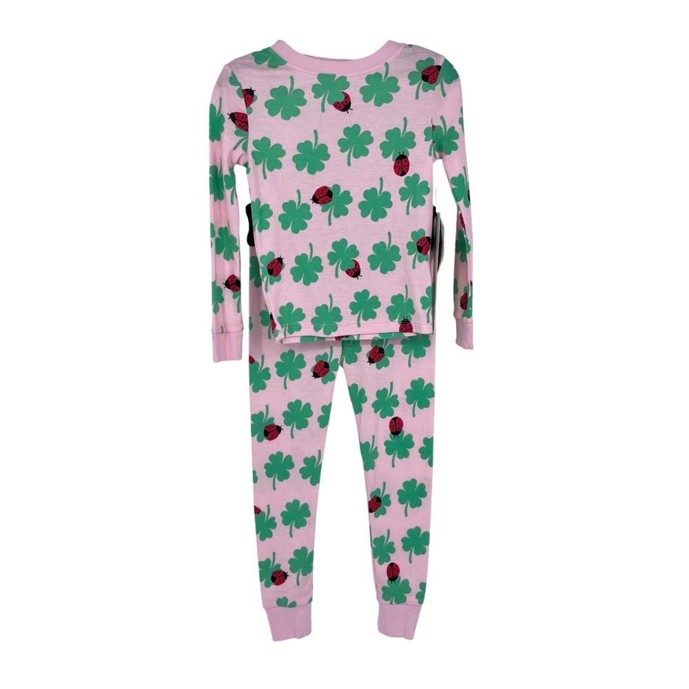 Pink Shamrock Ladybug Pajama Set Girls 4 St Patricks Day 2pc‎ Spring Sleepwear